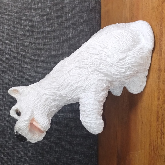 Vintage 1984 Universal Statuary Corp 316 Resin Terrier white dog statue - Picture 3 of 10